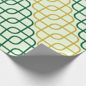Elegant Teal and Gold Geometric Interlocking ラッピングペーパー (角)