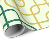 Elegant Teal and Gold Geometric Interlocking ラッピングペーパー (ロールコーナー)