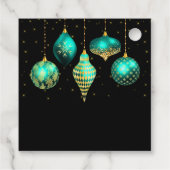 Elegant Teal and Gold Ornament Christmas フェイバータグ (裏面)