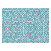 Elegant Teal and Magenta Foliage Pattern テーブルクロス (正面(横))