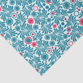 Elegant Teal and Magenta Foliage Pattern 薄葉紙 (詳細)