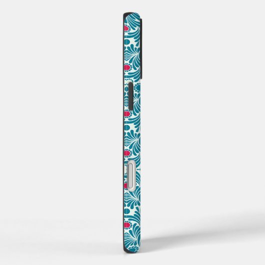 Elegant Teal and Magenta Foliage Pattern Case-Mate iPhoneケース (裏面 / 右)