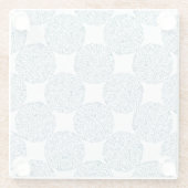 Elegant Teal Bloom Pattern Coaster ガラスコースター (裏面)