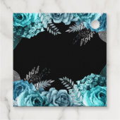 Elegant Teal Blue and Silver Flower Birthday Party フェイバータグ (裏面)