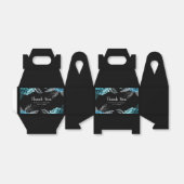 Elegant Teal Blue and Silver Flower Birthday Party フェイバーボックス (折り畳みなし)