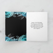 Elegant Teal Blue and Silver Flowers Sweet Sixteen カード (内部)