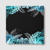 Elegant Teal Blue and Silver Flowers Sweet Sixteen ゲストブック (裏面)