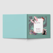 Elegant Teal & Blush Floral Wedding Guestbook ゲストブック (全面)
