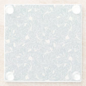 Elegant Teal Botanical Swirl Seamless Pattern ガラスコースター (裏面)