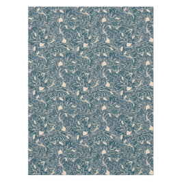 Elegant Teal Botanical Swirl Seamless Pattern テーブルクロス