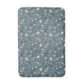 Elegant Teal Botanical Swirl Seamless Pattern バスマット (正面縦)