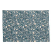 Elegant Teal Botanical Swirl Seamless Pattern 枕カバー (裏面-右)