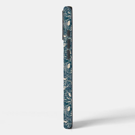 Elegant Teal Botanical Swirl Seamless Pattern Case-Mate iPhoneケース (裏面 / 左)