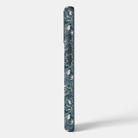 Elegant Teal Botanical Swirl Seamless Pattern Case-Mate iPhoneケース (裏面 / 左)