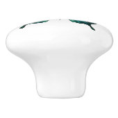 Elegant Teal Butterfly Turquoise Blue Drawer Knob セラミックノブ (側面)