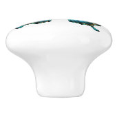 Elegant Teal Butterfly Turquoise Blue Drawer Knob セラミックノブ (側面)