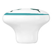 Elegant Teal Butterfly Turquoise Blue Drawer Knob セラミックノブ (側面)