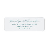 Elegant Teal Calligraphy ラベル (正面)