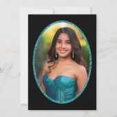 Elegant teal dress 15th birthday Quinceanera 招待状 (裏面)