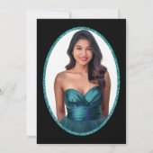 Elegant teal dress 18th birthday debut 招待状 (裏面)