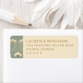 Elegant Teal Floral ラベル (インサイチュ)