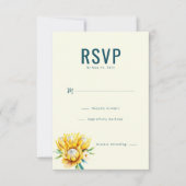 Elegant Teal Floral RSVP (正面)