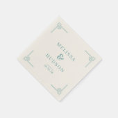 Elegant Teal Geometric スタンダードカクテルナプキン (角)