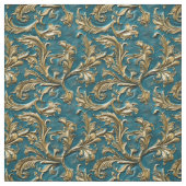 Elegant teal gold tooled leather  ファブリック (見本)
