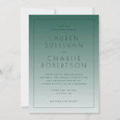 Elegant Teal Gradient Wedding Invitations 招待状 (正面)