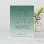 Elegant Teal Gradient Wedding Invitations 招待状 (スタンド正面)
