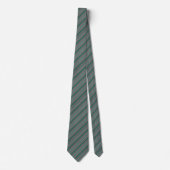 Elegant Teal Green & Silver Diagonal Striped ネクタイ (正面)