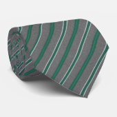 Elegant Teal Green & Silver Diagonal Striped ネクタイ (ロール)