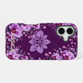 Elegant Teal Iris Flowers Custom iPhone 16ケース (裏面横)