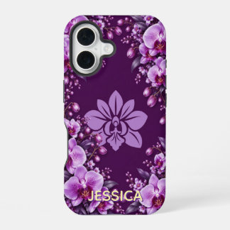 Elegant Teal Iris Flowers Custom iPhone 16ケース