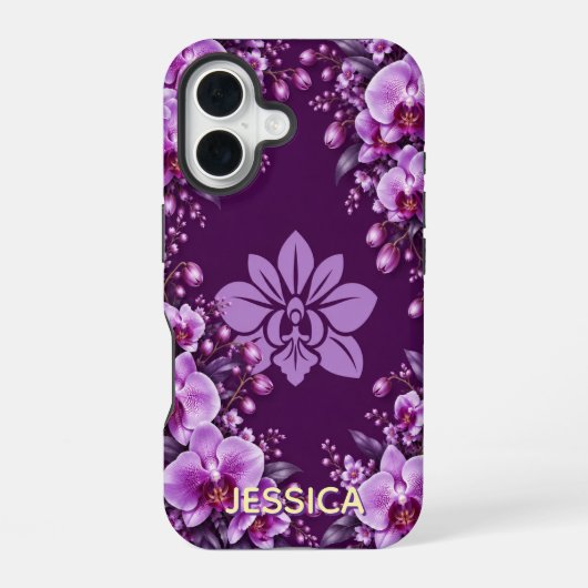 Elegant Teal Iris Flowers Custom iPhone 16ケース (裏面)