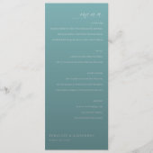 Elegant Teal Menu Card メニュー (正面)
