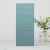 Elegant Teal Menu Card メニュー (スタンド正面)