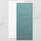 Elegant Teal Menu Card メニュー (正面/裏面)