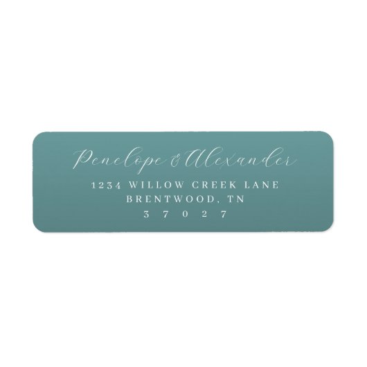 Elegant Teal Minimalist ラベル (正面)