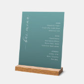 Elegant Teal Minimalist Bar Menu アクリルサイン (傾斜)