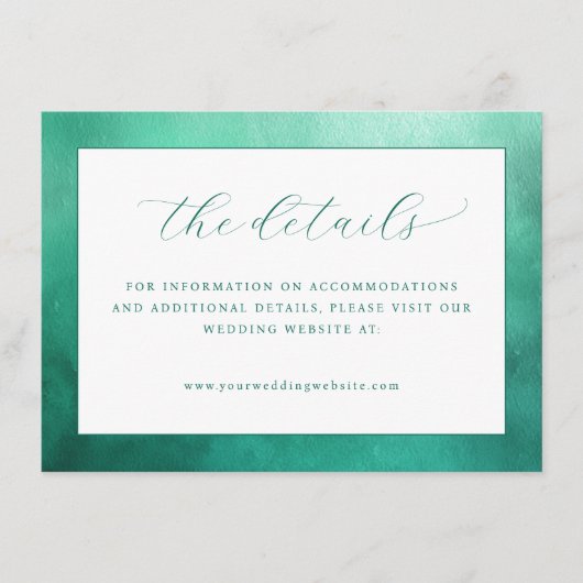 Elegant Teal Minimalist Border エンクロージャーカード (正面)