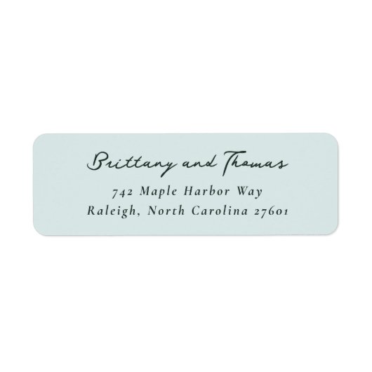 Elegant Teal Minimalist Calligraphy ラベル (正面)