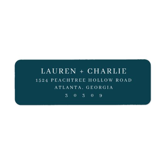 Elegant Teal Minimalist Invitation ラベル (正面)