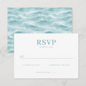Elegant Teal Minimalist RSVP (正面/裏面)