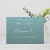 Elegant Teal Minimalist Wedding Invitation 招待状 (スタンド正面)