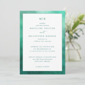 Elegant Teal Minimalist Wedding Invitation 招待状 (スタンド正面)