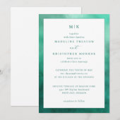 Elegant Teal Minimalist Wedding Invitation 招待状 (正面/裏面)