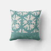 Elegant Teal Monogram Christmas Star クッション (裏面)