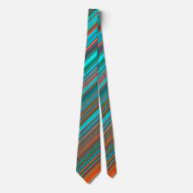 Elegant Teal & Orange Angled Stripes Pattern Men's