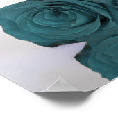 Elegant Teal Rose 6 Table Wedding Seating Chart ポスター (角)